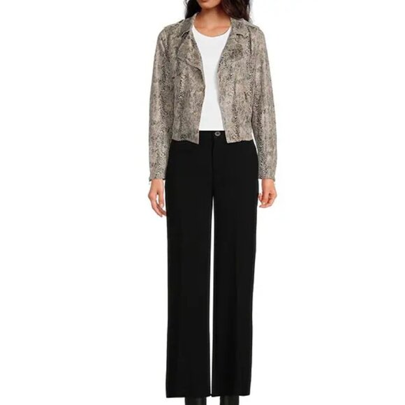 Skies Are Blue Snakeskin Drape Front Jacket – Size Large - Picture 9 of 11